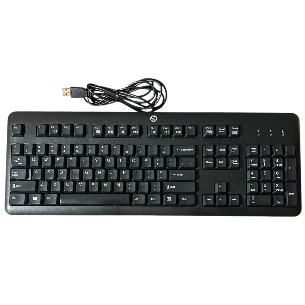 Genuine HP 104 Keys Standard Black USB-Wired Keyboard Model KU-1156‎